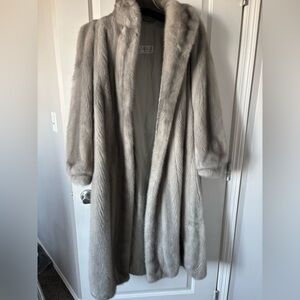 Silver grey mink coat